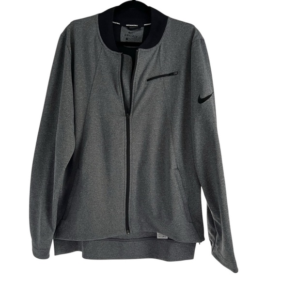 Nike Basketball Hyper Elite Jacket Mens L Gray Dri Fit Ventilated Back Full Zip - Picture 1 of 14